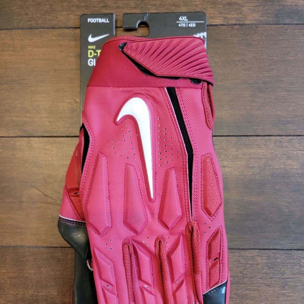 Nike NFL D-Tack 6.0 Lineman Football Gloves 4XL color Alabama Red